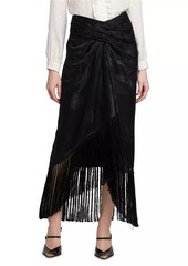 Etro Floral Jacquard Twist Fringe Skirt