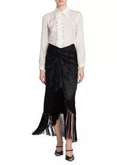 Etro Floral Jacquard Twist Fringe Skirt