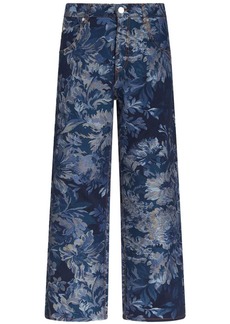 Etro floral-jacquard wide-leg jeans