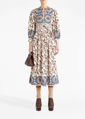 Etro floral-print balloon-sleeve dress