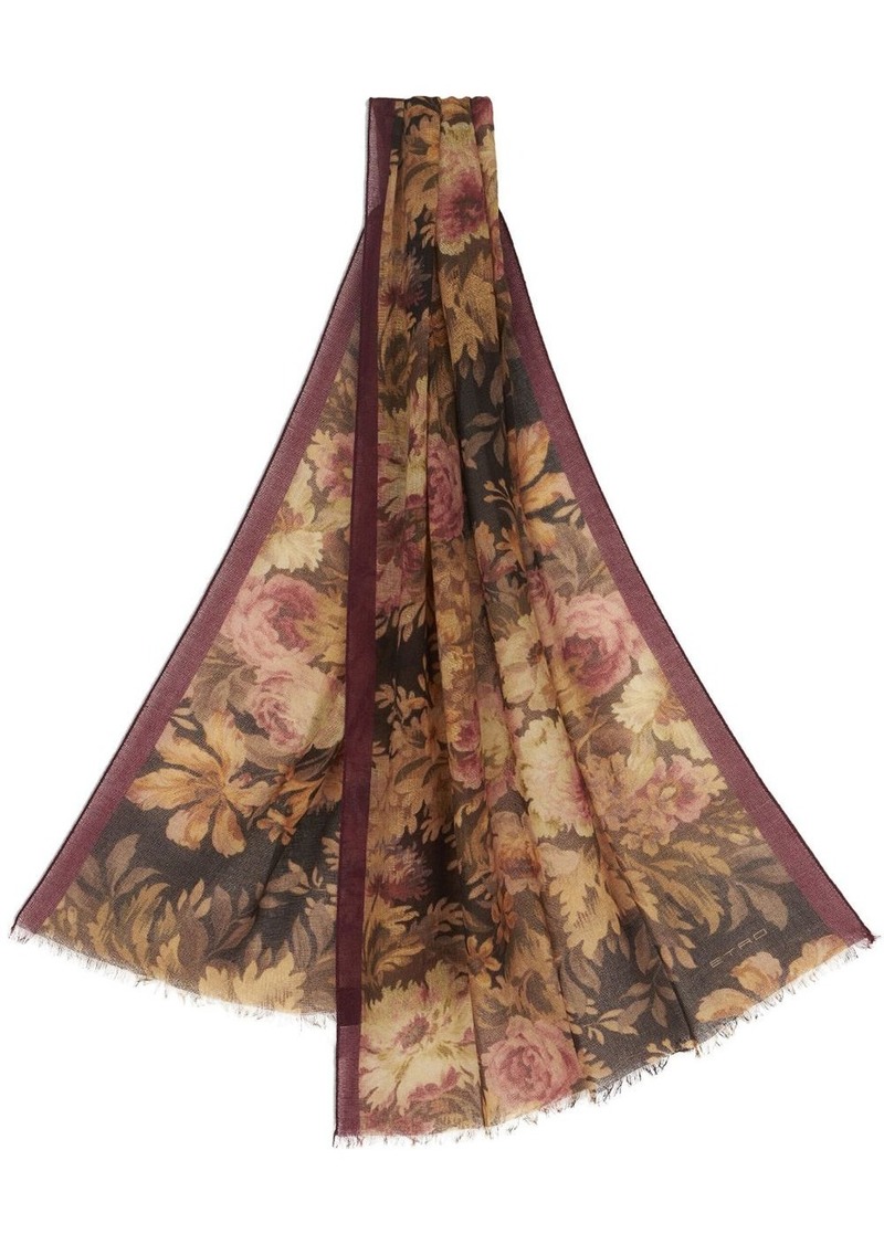 Etro floral-print cashmere scarf