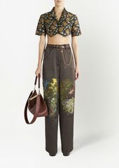 Etro floral-print cropped shirt