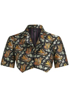 Etro floral-print cropped shirt