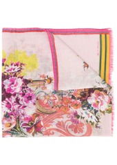Etro floral-print fringed scarf