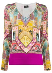 Etro floral-print slim jumper