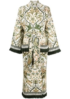 Etro floral-print wrap coat
