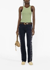 Etro floral-stripes straight-leg jeans