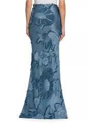 Etro Floral Velvet Burnout Maxi Skirt