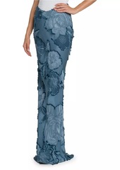 Etro Floral Velvet Burnout Maxi Skirt