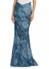 Etro Floral Velvet Burnout Maxi Skirt