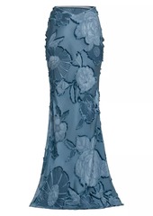 Etro Floral Velvet Burnout Maxi Skirt