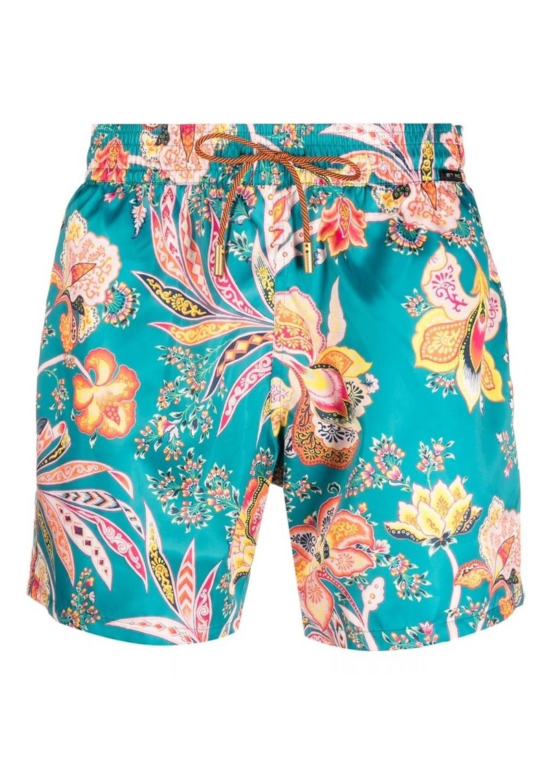 Etro flower-print swim shorts