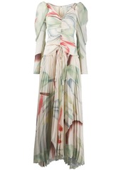 Etro Foliage Print pleated dress