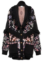 Etro Fringed floral wool cardigan