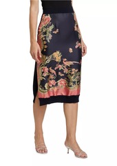 Etro Garden Silk Combo Pencil Skirt