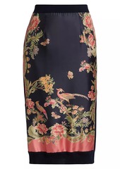 Etro Garden Silk Combo Pencil Skirt