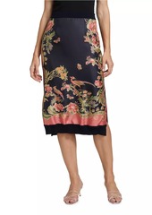 Etro Garden Silk Combo Pencil Skirt