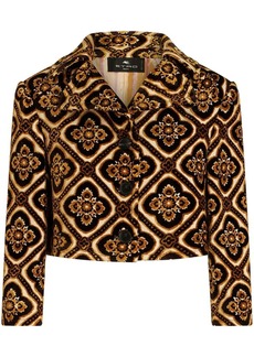 Etro geometric-print cropped jacket