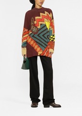 Etro geometric-print wool jumper
