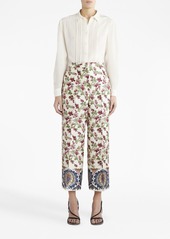 Etro grape-print cropped trousers