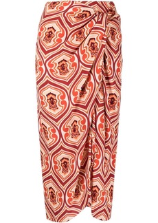Etro graphic-print sarong skirt