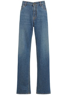 Etro High Rise Cotton Denim Baggy Jeans