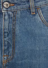 Etro High Rise Cotton Denim Baggy Jeans