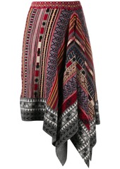 Etro intarsia-knit asymmetric skirt