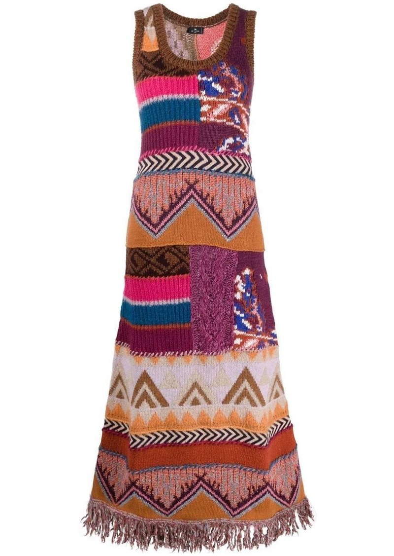 Etro intarsia knit long dress