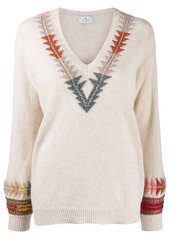 Etro intarsia knit v-neck jumper