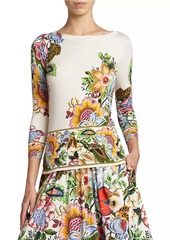 Etro Knit Floral Silk-Blend Top