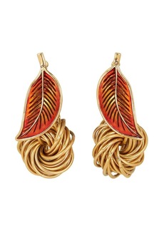 Etro leaf dangle earrings
