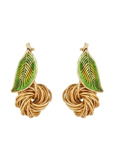 Etro leaf pendant dangle earrings