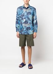 Etro leaf-print long-sleeve shirt