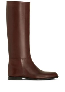 Etro leather flat riding boots