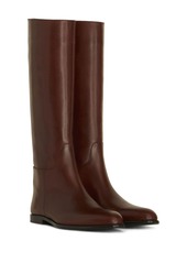 Etro leather flat riding boots