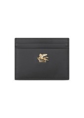 Etro leather logo plaque card holder