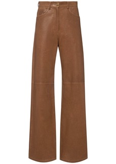 Etro Leather Wide Leg Pants