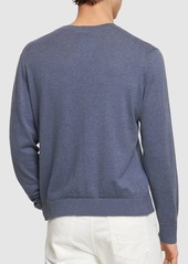 Etro Logo Cotton & Cashmere Crewneck Sweater