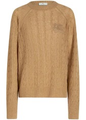 Etro logo-embroidered cable-knit jumper
