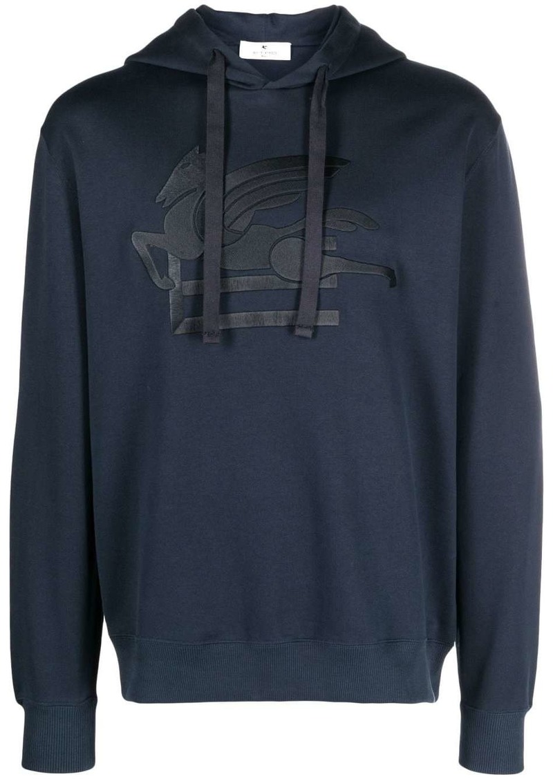 Etro logo-embroidered cotton hoodie