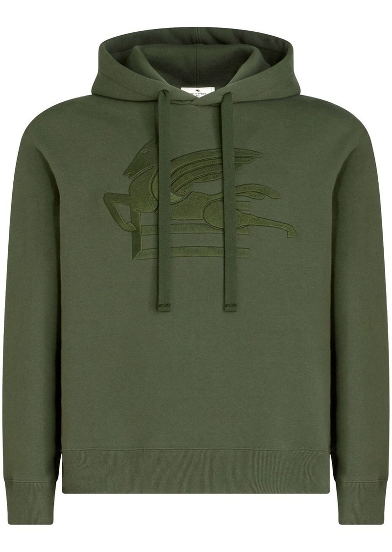 Etro logo-embroidered cotton hoodie