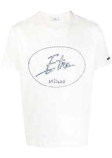 Etro logo-embroidered cotton T-shirt