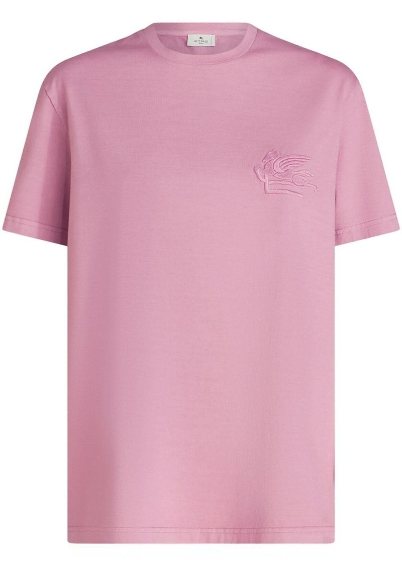 Etro logo-embroidered cotton T-shirt