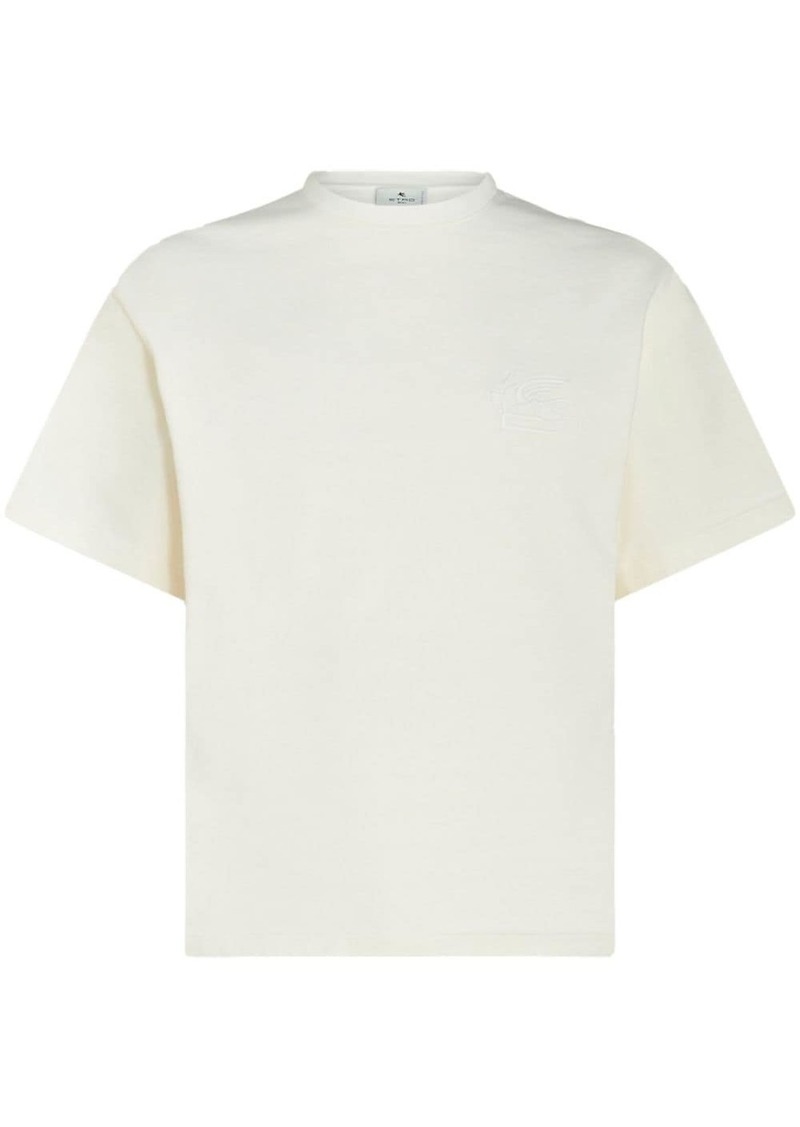 Etro logo-embroidered cotton T-shirt