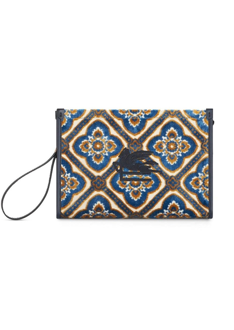 Etro logo-embroidered jacquard makeup bag