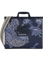 Etro logo-embroidered jacquard tote bag