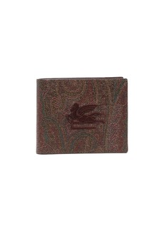 Etro logo-embroidered leather wallet