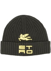 Etro logo-embroidered ribbed-knit beanie