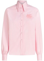 Etro logo-embroidered striped cotton shirt